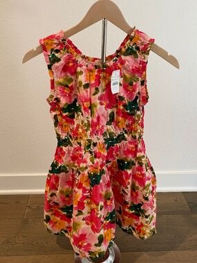 Crewcuts Pink and Green Floral Dress - NWT